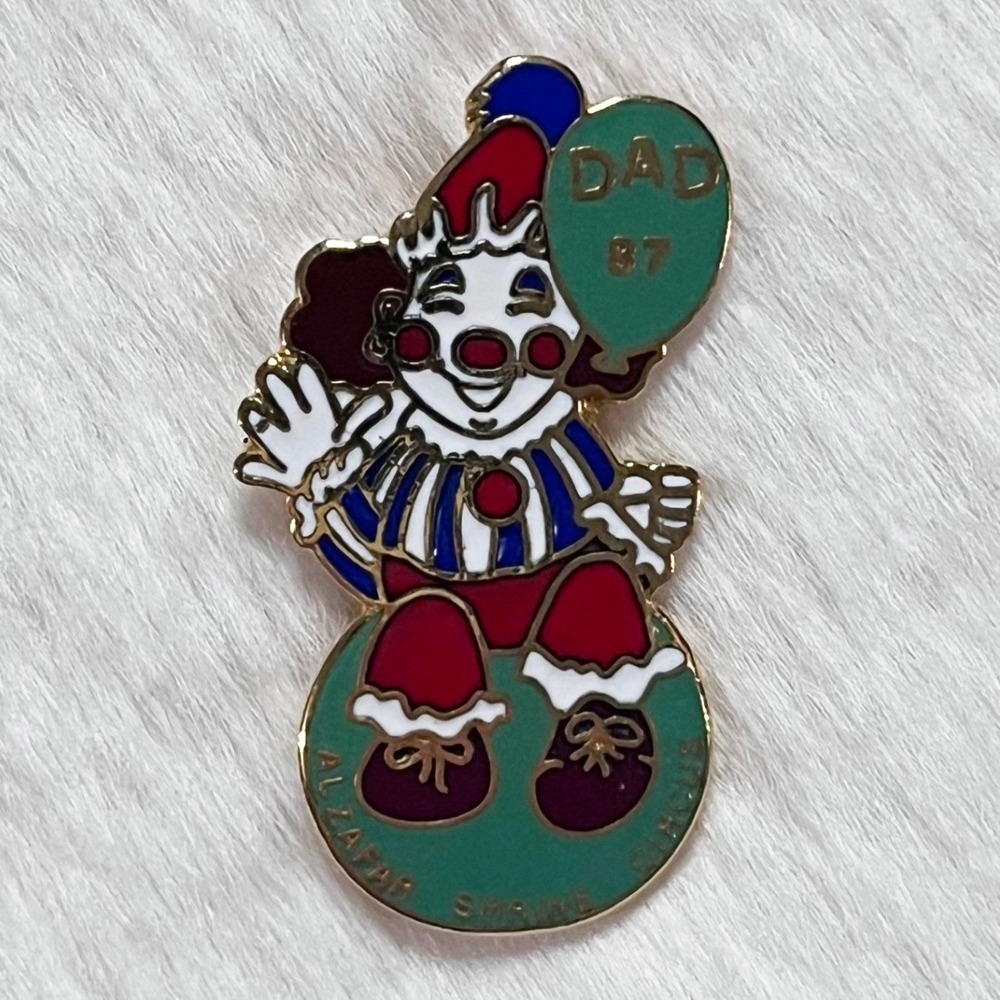 🔮 5/$25 Vintage 1987 Alzafar Shrine‎ Circus Clown Dad Pin